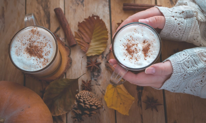pumpkin spiced latte, fall, cup of tea