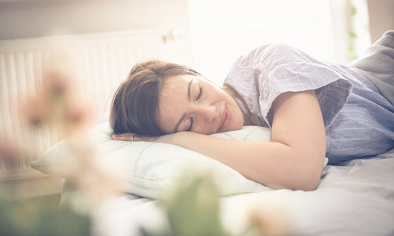 Woman having a good night's sleep