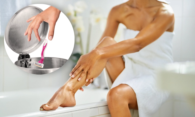 smooth legs, throwing away razor