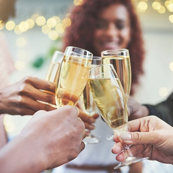 Friends toasting with champagne