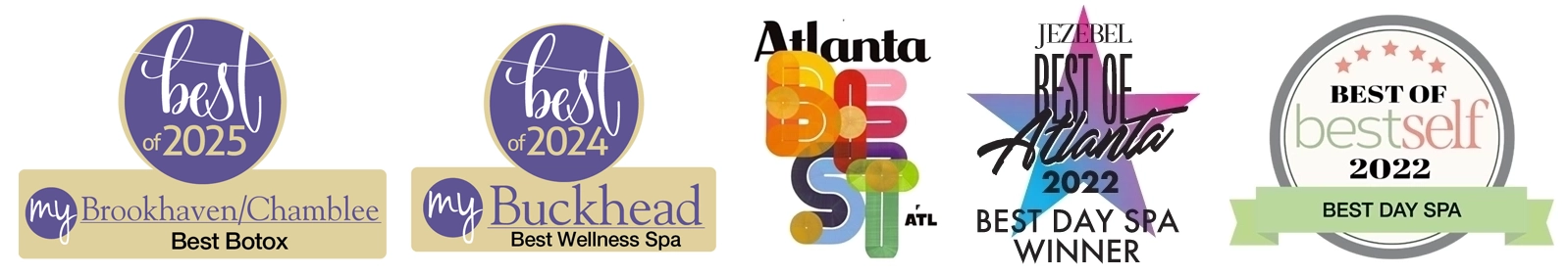 "Voted Best Botox 2025 by My Brookhaven/Chamblee and Best Day Spa 2023 by Atlanta Magazine"